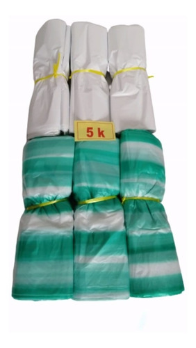 600 Bolsas De Manija Plasticas 5kg Blanco Negro Verde 6pack