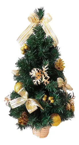 Árvore De Natal Decorada Dourada 60cm - Art Home Decoração