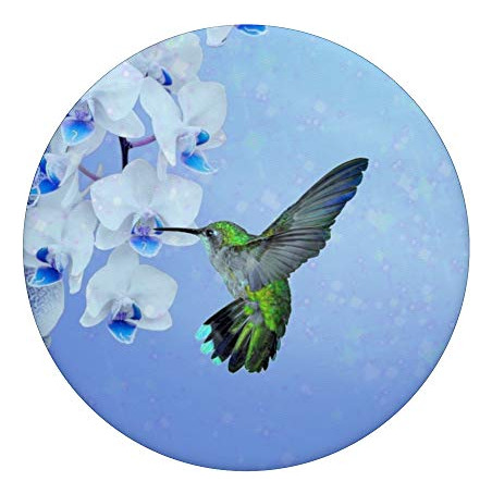 Soporte Para Celular Pop Up, Diseño Flor Colibrí Azul Cielo