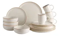 Comprar Vajilla Caoba Beige 4 Puestos 16 Piezas Corona Vl1605040116