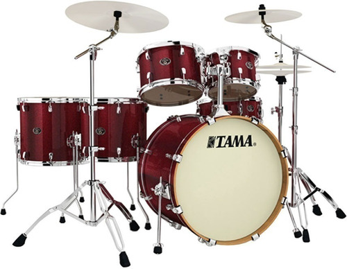 Tama Silverstar Birch 6 Cascos C/fierros Vd62rs Vintage Burg