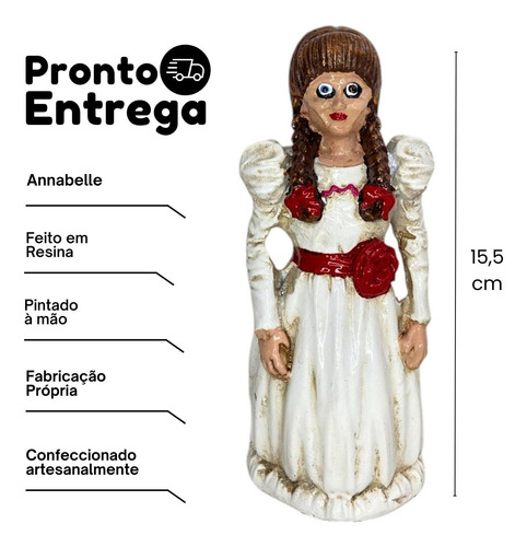 Boneca Annabelle 15cm Escultura Em Resina Coleção Filme