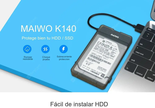 Imagen 5 de 7 de Case Gabinete Adaptador Disco Duro 2.5 Sata Usb 3.0 Ssd Uasp