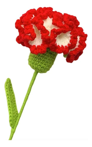 Flores De Ganchillo, 1 Clavel De Lana Artificial De