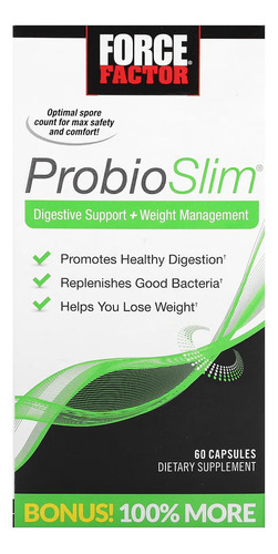 Force Factor Probioslim Refuerzo Digestivo 60 Cápsulas Sabor Sin Sabor