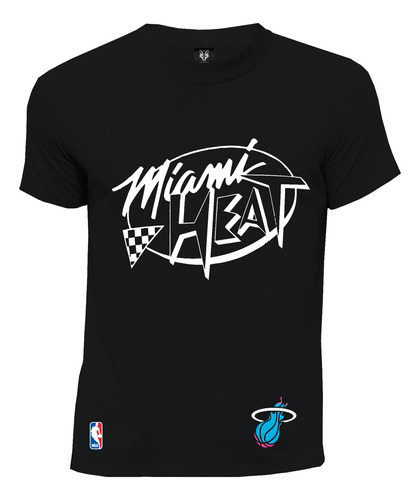 Camiseta Fanatico Basketball  Black Nba Miami Heat