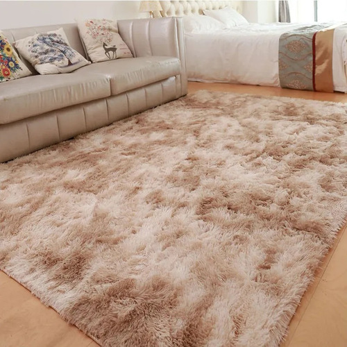 Tapete Shaggy Luxo Peludo 40mm 2,00 X 1,50 Sala - Cor Bege Mesclado