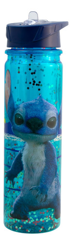 Botella Plástico Doble Pared Diamantina Stitch Live Action Color Lilo y Stitch Live Action
