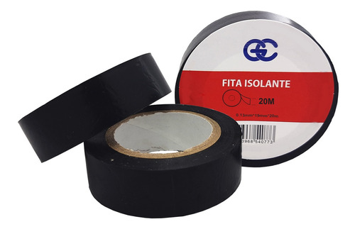 10pcs Fita Isolante 20mts Preta 19mmx10m Pacote Qualidade