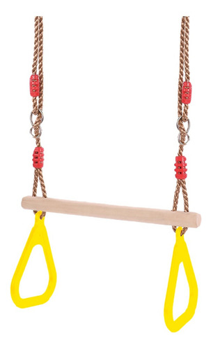 Columpio De Trapecio De Madera Con Anillos Para Patio