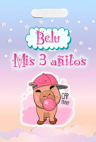 Bolsitas De Friselina Personalizadas, Pack De 10 Blanca Capibara