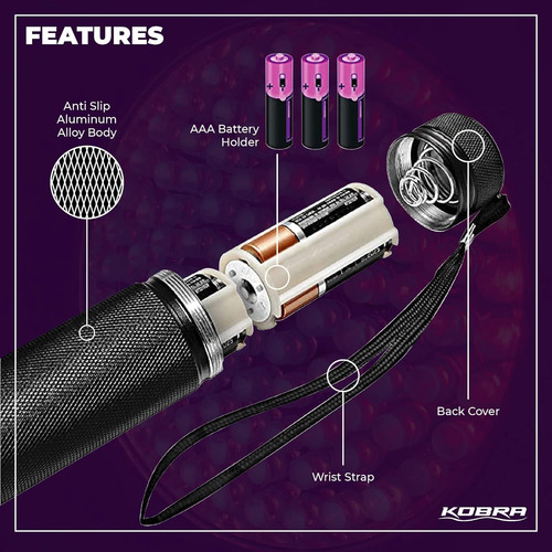 Kobra Black Light Linterna 100 Led Lámpara Y ...