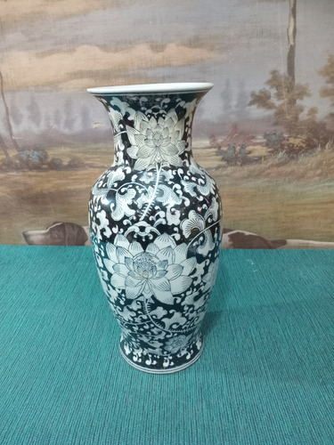 Gran Jarron De Porcelana Oriental China 