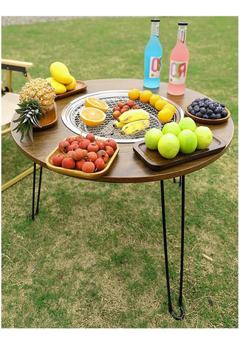 Mesa Para Camping Picnic Asador De Acero Portátil Plegable