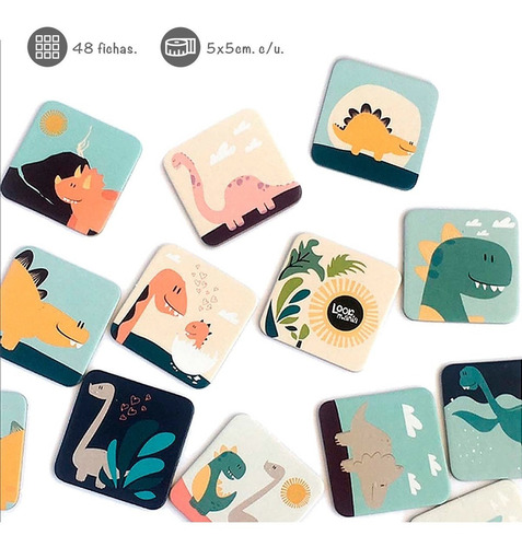 Memotest Juego De Memoria Dinosaurios Didáctico Lookmanía