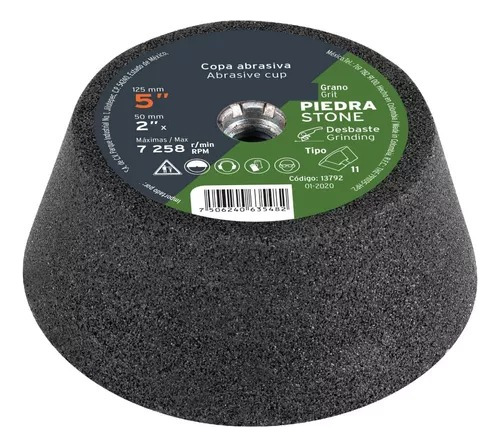 Disco Copa Conico Desbaste De Piedra 5'' 60gr Calidad Tienda