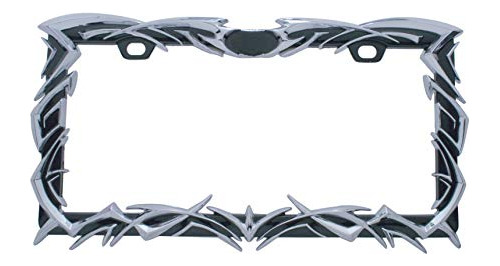 United Pacific Chrome Tribal Flame License Plate Frame