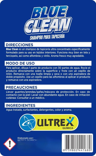 Blue Clean Original Shampoo Para Tapiceria 1 Litro Ultrex