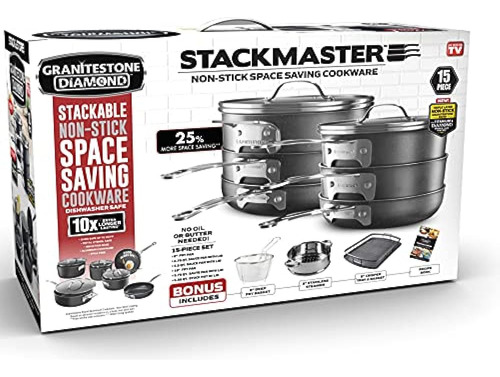 Granitestone Stackmaster De 15 Piezas, Compatible Con Inducc