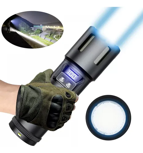 comprar Linterna Led Táctica Militar Recargable De 10000 Lúmenes Allenamy OW-D000727A Linterna color Negro Luz Blanco