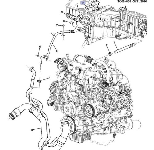 Conector Manguera Calefaccion Gmc Sierra 3500 Hd 6.6 V8 2012