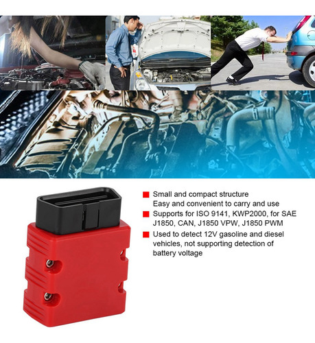 Escáner Lector De Coche Rojo Rojo Obd2 Kw902 Elm Wifi Diagno