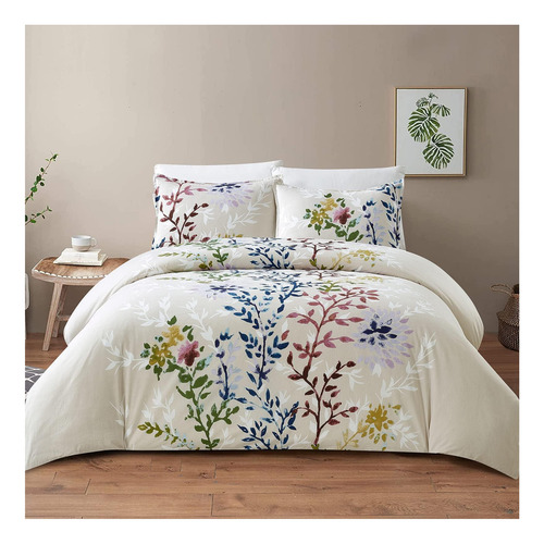 Quarters De Estilo Dahlia Lane 3pc Conjunto De Capa De Edred