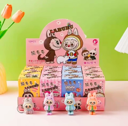 Figura Labubu Colgante Aterciopelados 12 Piezas Caja Ciega