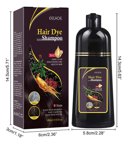 Champú Instantáneo Para Teñir El Cabello, 2 Unidades, Cubre