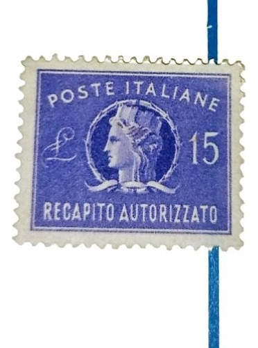 Estampilla Italia 1949 Recapito Autorizzato 15 Liras Yt. 36