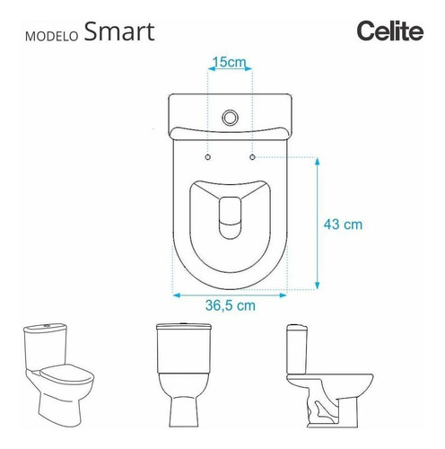 Assento Sanitário Soft Close Smart Branco Para Vaso Celite
