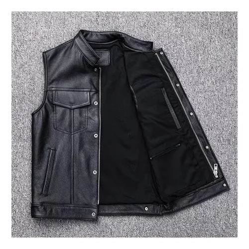 Chalecos de cuero moteros para hombre sales