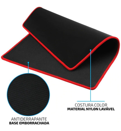 Kit 50 Mousepad Gamer Borda Costurada Speed Edition 27 X 22