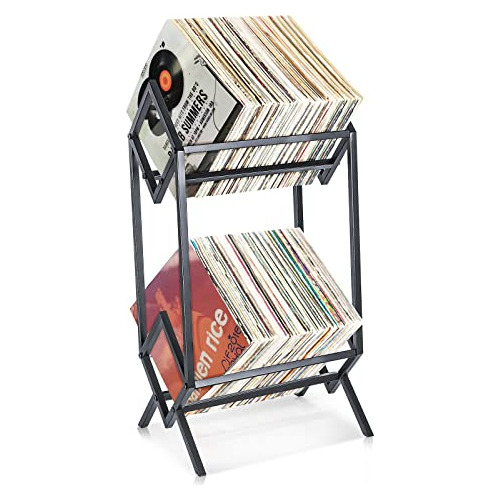 Soporte De Almacenamiento De Discos De Vinilo Negro, Es...