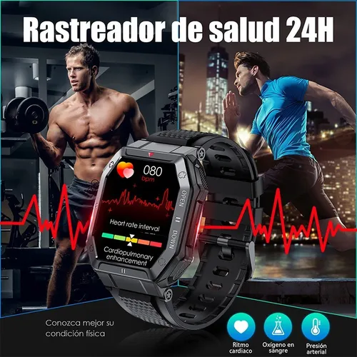 Reloj Inteligente Militar Para Hombre Con Bluetooth 1.85 Hd