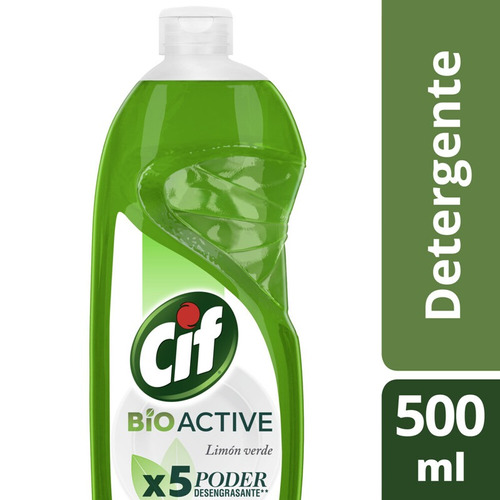 Detergente Cif Limón Verde Concentrado En Botella 500 ml