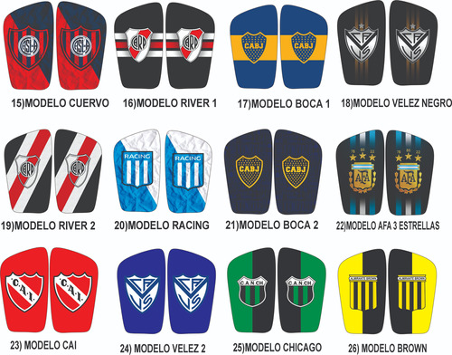 Canilleras Clubes Boca River Racing Velez Chicago Brown Etc