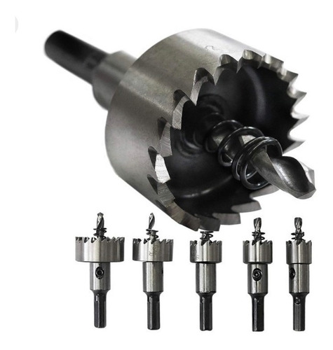 5 Brocas Copa Sierra Hss Carburo Para Metal Acero