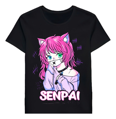 Remera Kawaii Anime Neko Girl Shirt Pastel Goth Menck 770314