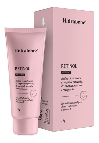 Retinol Com Ácido Hialurônico Hidrabene Antirrugas Noturno