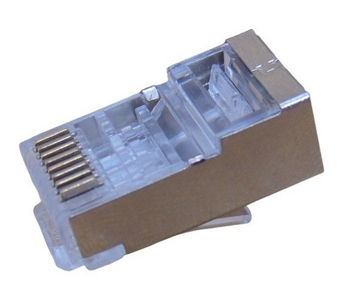 Conector Rj45 Cat6 Blindado Rj 45 Lan Plug Rede C/100 Peças