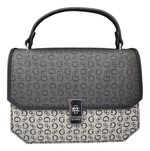 Crossbody Guess Sl986543 Nueva 100 % Original Negro Estampado Níquel Negro