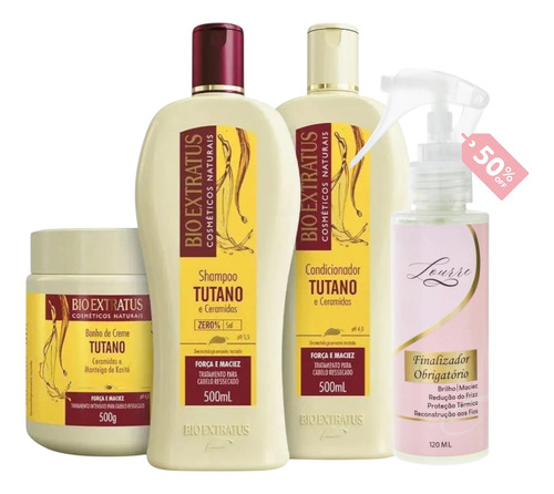 Kit Tutano Bio Extratus Shamp+cond+banho 500ml +lourre 120ml