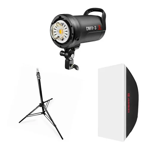 Kit Flash Jinbei 300w + Softbox 60x90cm + Trípode 2m Click