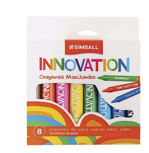 Crayones Lapices De Cera Simball Innovation Maxi Jumbo X8 