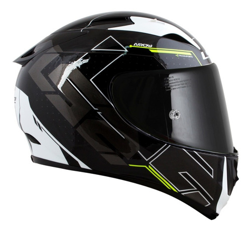 Capacete Ls2 Arrow R Ff323 Techno Cor Preto/Amarelo Tamanho do capacete 62/XL