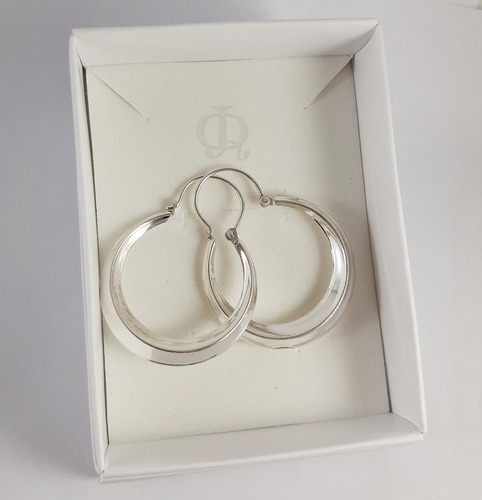 Imagen 2 de 6 de Aros Plata 925 Criollos Argollas 30mm Garantia