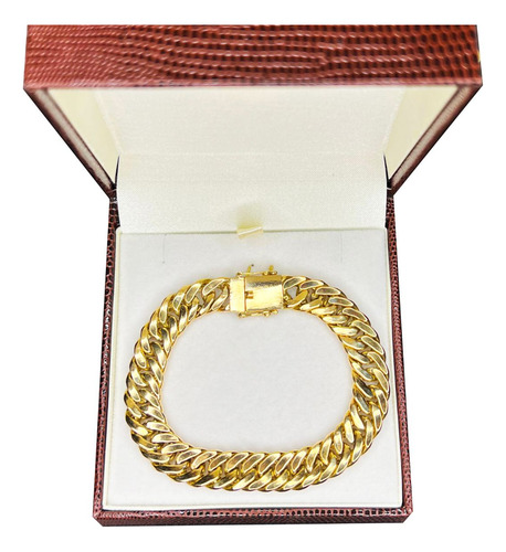 Pulseira Elos Duplos 20 Gramas 10mm Ouro 18k