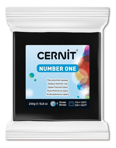 Cernit Number One Arcilla Polimérica 250 G Color A Elección Color Negro