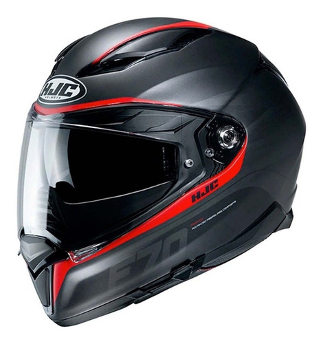 Casco Integral Hjc F70 Feron Negro/rojo Mate Moteros